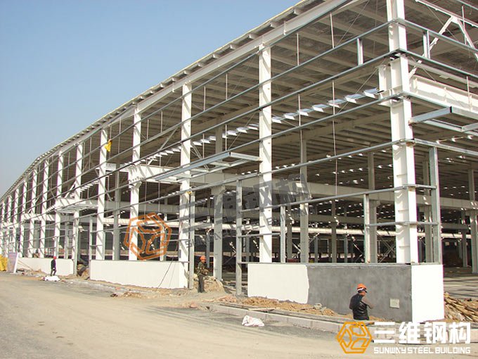 山东ob体育登录公司建造的齐鲁工程轻钢结构厂房效果图